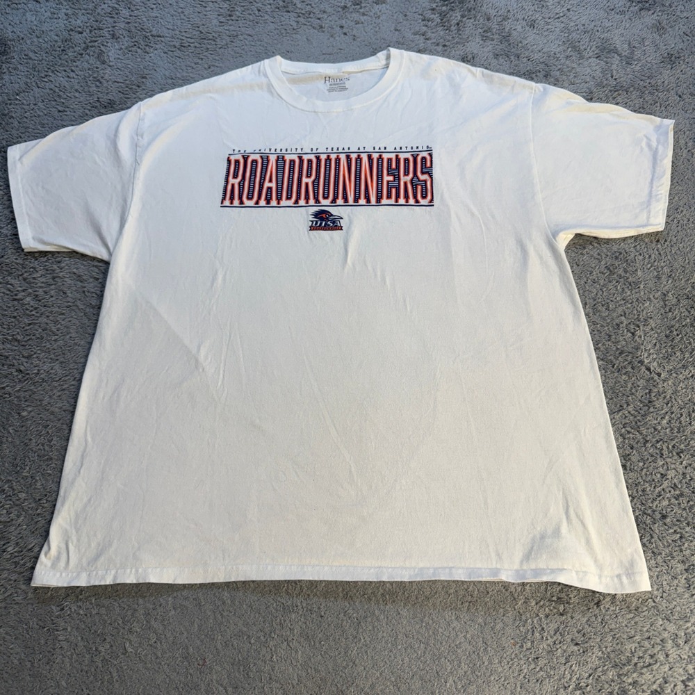 Hanes Men UTSA Roadrunners Graphic T Shirt 2XL White NCAA College Fan Gear Tee